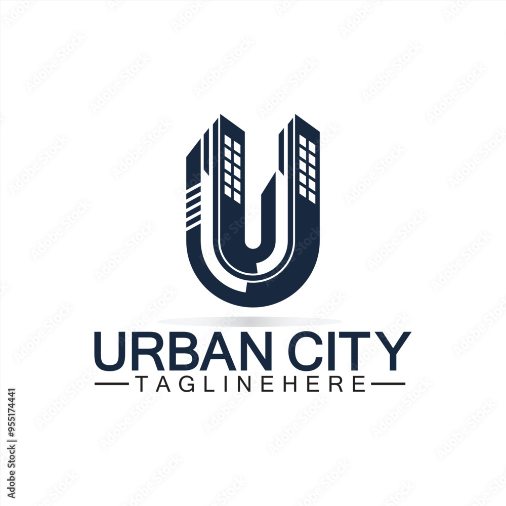 Fototapeta premium Letter U Urban Building Logo Vector Design. Urban icon, city tower, property