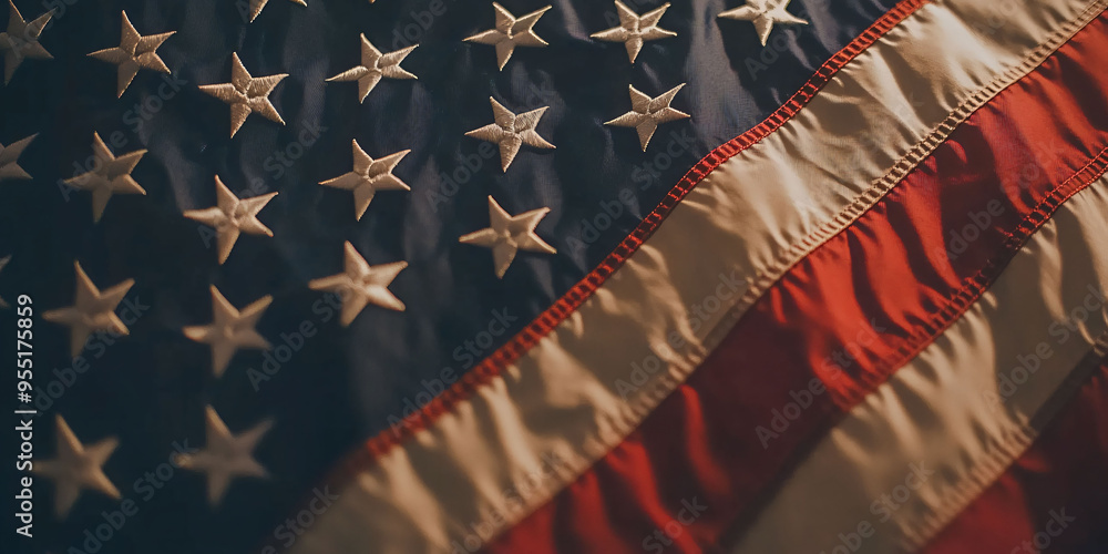 Waving American flag with stars and stripes, symbolizing patriotism and freedom. Waving American flag with stars and stripes, symbolizing patriotism and freedom.