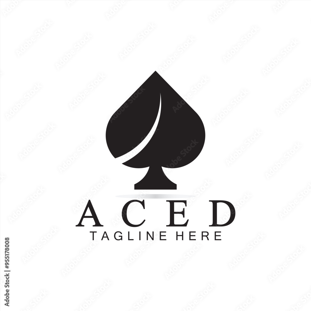 Fototapeta premium Ace Logo Design for Casino Poker Business, Gamble, Card Game, Speculate, etc-vector