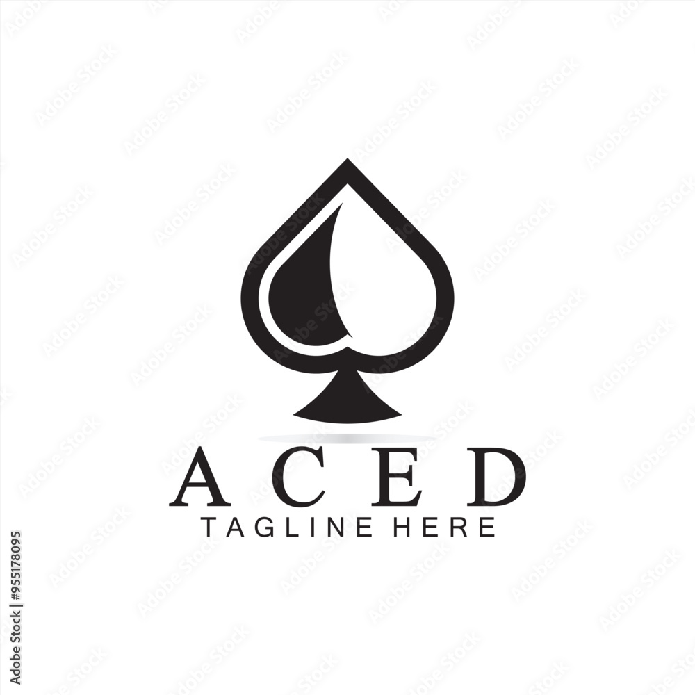 Fototapeta premium Ace Logo Design for Casino Poker Business, Gamble, Card Game, Speculate, etc-vector