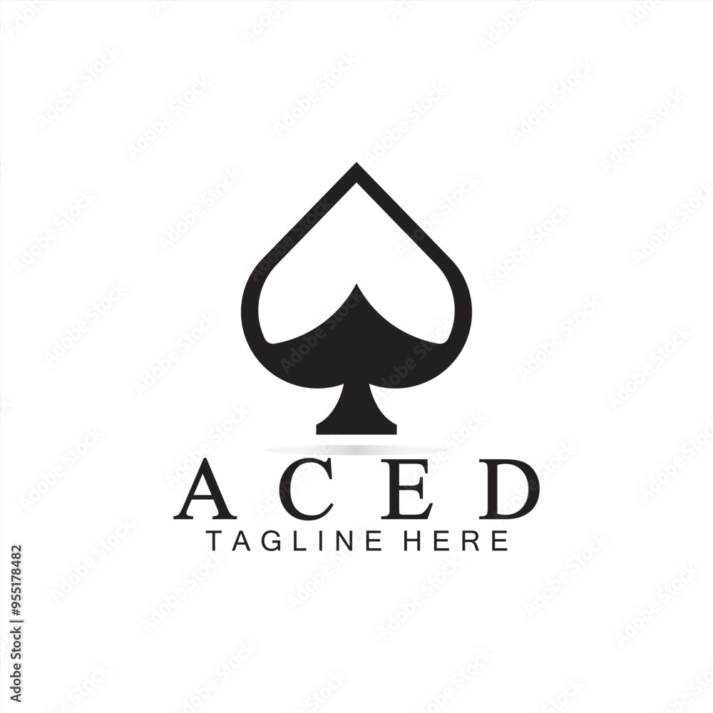 Fototapeta premium Ace Logo Design for Casino Poker Business, Gamble, Card Game, Speculate, etc-vector