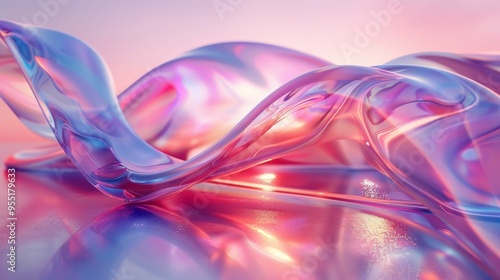 Wallpaper Mural Gliding Glass Ribbon. Futuristic 3D abstract scene Torontodigital.ca