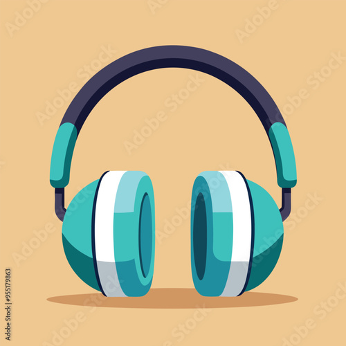 Headphones: "Depict a pair of over-ear headphones with a simple, modern design