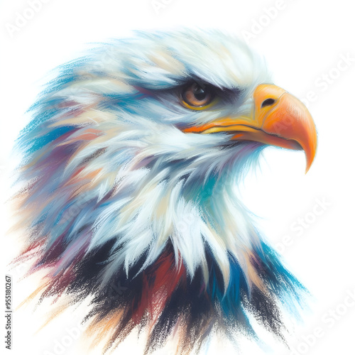 독수리, 파스텔화 (Eagle, pastel painting) photo