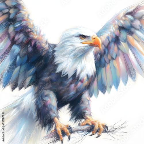 독수리, 파스텔화 (Eagle, pastel painting) photo