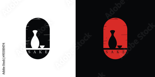 sake japan logo design premium vector