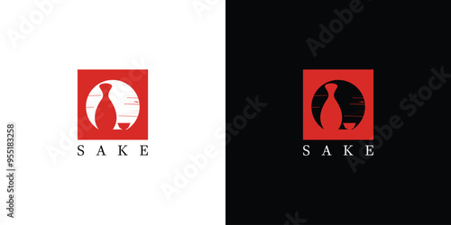 sake japan logo design premium vector