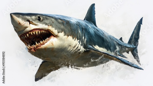 Illustrative image of a shark with its mouth open