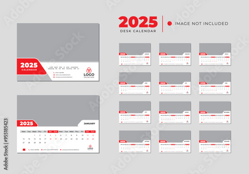 Desk calendar 2025 planner template, corporate desk calendar schedule 2025 monthly planner template,