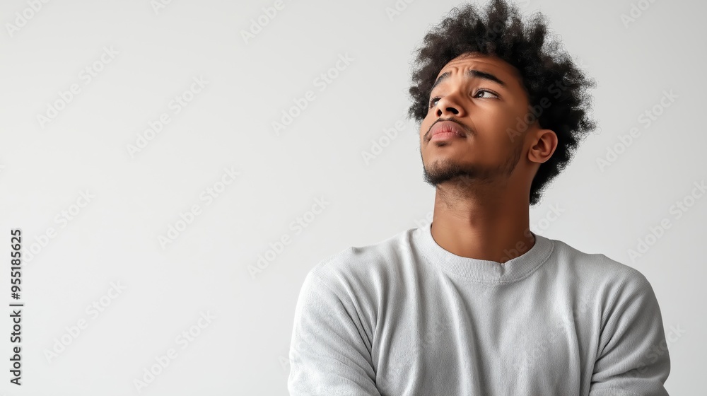 Man Pretending to Have Stomach Ache on White Background Man Pretending to Have Stomach Ache on White Background