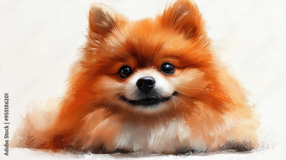 Portrait of a fluffy Pomeranian Portrait of a fluffy Pomeranian