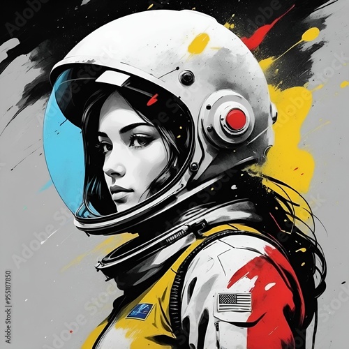 Beautiful astronaut girl