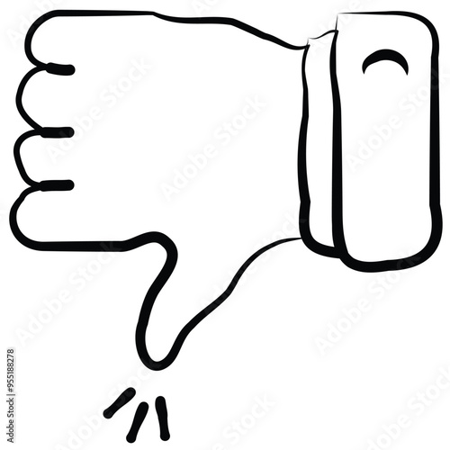 Thumbs Down Dislike Hand Vector Icon Design, Dislike, Hand, Gesture, Negative, No, Disapproval