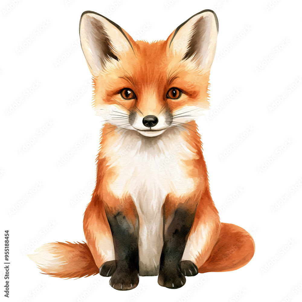 A cute and colorful illustration of a sitting fox, showcasing its vibrant orange fur and friendly expression. A cute and colorful illustration of a sitting fox, showcasing its vibrant orange fur and friendly expression.