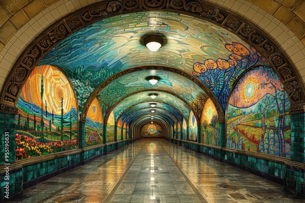 mural depicting the journey from war to peace, with vibrant colors mural depicting the journey from war to peace, with vibrant colors