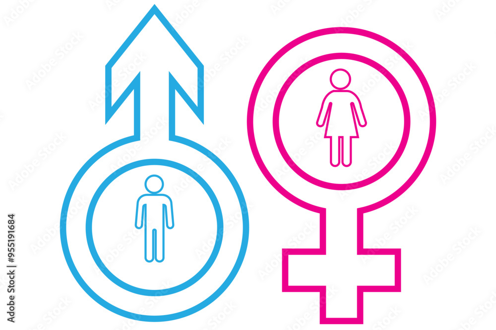 Man and woman icons set. male and female sign and symbol. Girls and boys Man and woman icons set. male and female sign and symbol. Girls and boys