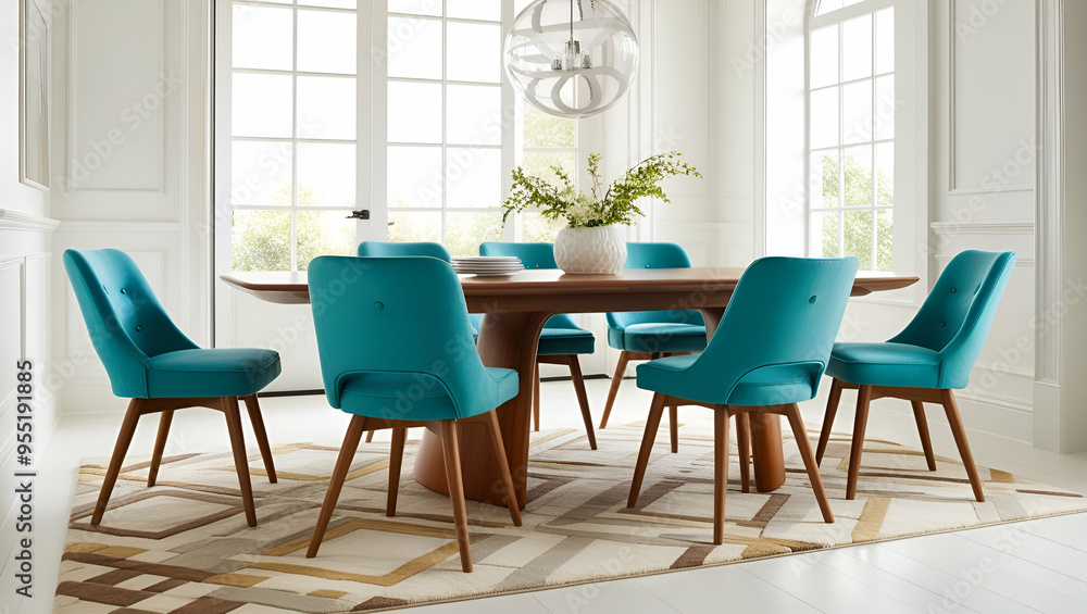 Fototapeta premium This sentence captures the essence of a modern living room while incorporating many of the provided keywords