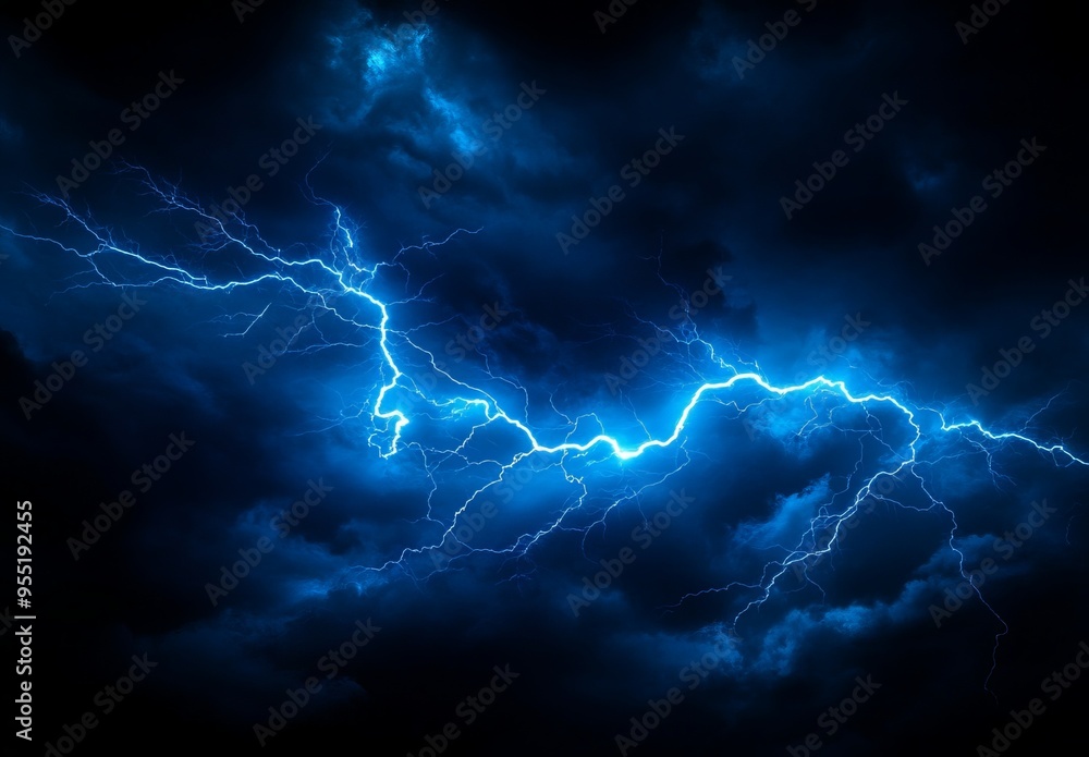 Blue Lightning Background with Electric Light Effects. AI generated illustration Blue Lightning Background with Electric Light Effects. AI generated illustration