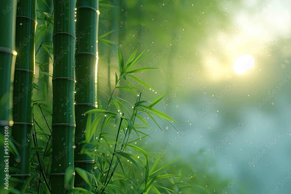 Obraz premium Bamboo Grove in Kyoto, capturing the serene and towering bamboo stalks