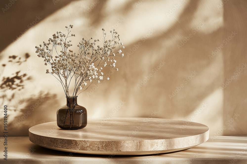 The podium for the product. marble platform.