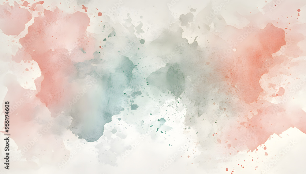 Obraz premium Soft watercolor splashes or strokes in muted tones, offering an artistic yet understated look