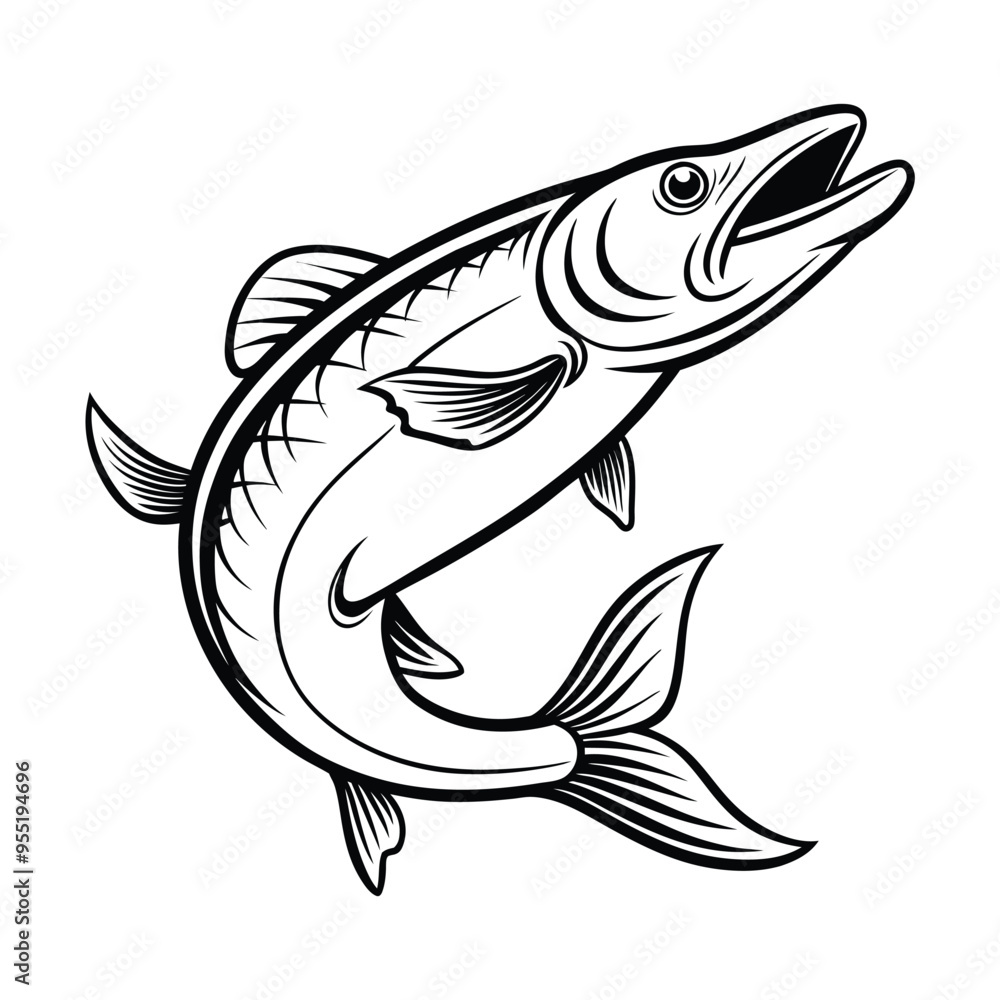 Fototapeta premium fish silhouette fish vector illustration
