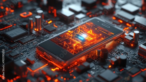 Smartphone on Circuit Board