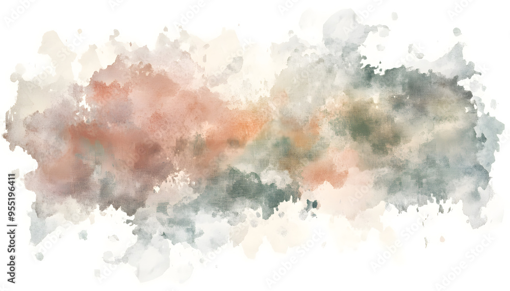 Obraz premium Soft watercolor splashes or strokes in muted tones, offering an artistic yet understated look
