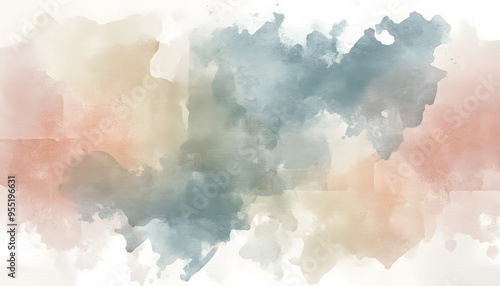 Soft watercolor splashes or strokes in muted tones, offering an artistic yet understated look