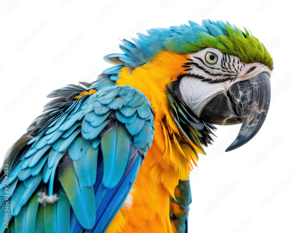Obraz premium PNG Colorful macaw parrot portrait