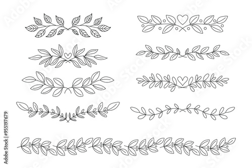 Collection of elegant wedding decoration elements