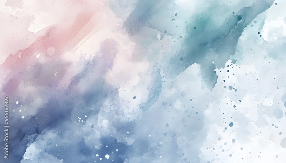 Obraz premium Soft watercolor splashes or strokes in muted tones, offering an artistic yet understated look