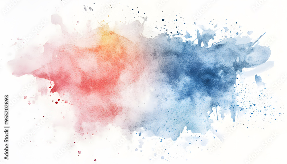 Fototapeta premium Soft watercolor splashes or strokes in muted tones, offering an artistic yet understated look