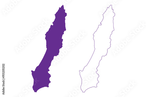 Tanegashima island (Japan, East Asia, Japanese archipelago, Osumi Islands) map vector illustration, scribble sketch Tanegashima map