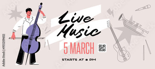 live music fest poster design template