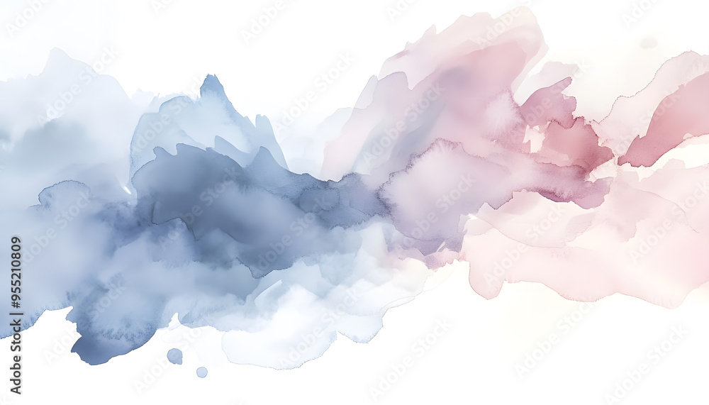 Fototapeta premium Soft watercolor splashes or strokes in muted tones, offering an artistic yet understated look