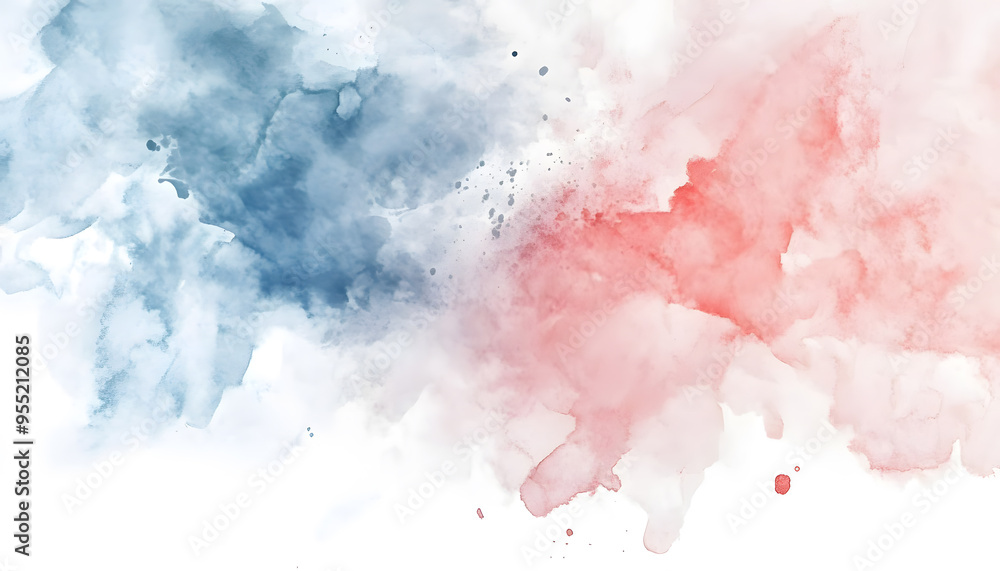 Obraz premium Soft watercolor splashes or strokes in muted tones, offering an artistic yet understated look