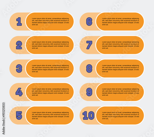 Top 10 rank leaderboard. 1-10 infographic.