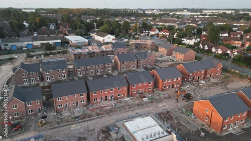 New build housing development, Winsford, Cheshire, England, orbit view photo