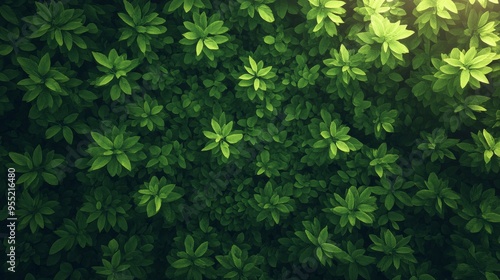 Lush Green Foliage Texture Background