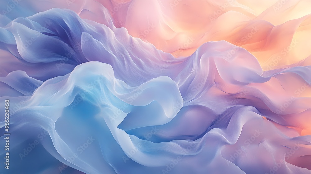 Obraz premium Captivating Fluid Ethereal Pastel Gradient Abstract Background with Delicate Soft Patterns