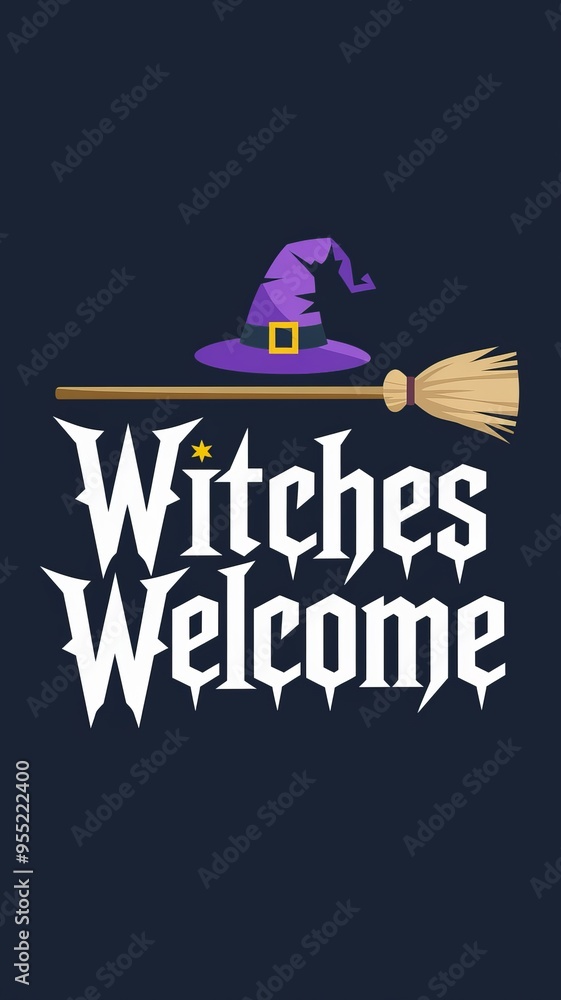 Fototapeta premium Witches Welcome Halloween Design