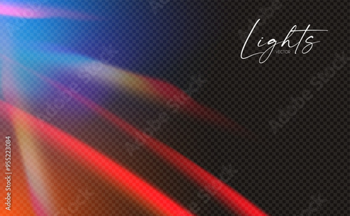 Rainbow light effect. Dispersion of beam. Sun light effect for immersion in atmosphere