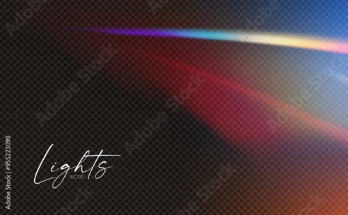 Rainbow light effect. Dispersion of beam. Sun light effect for immersion in atmosphere
