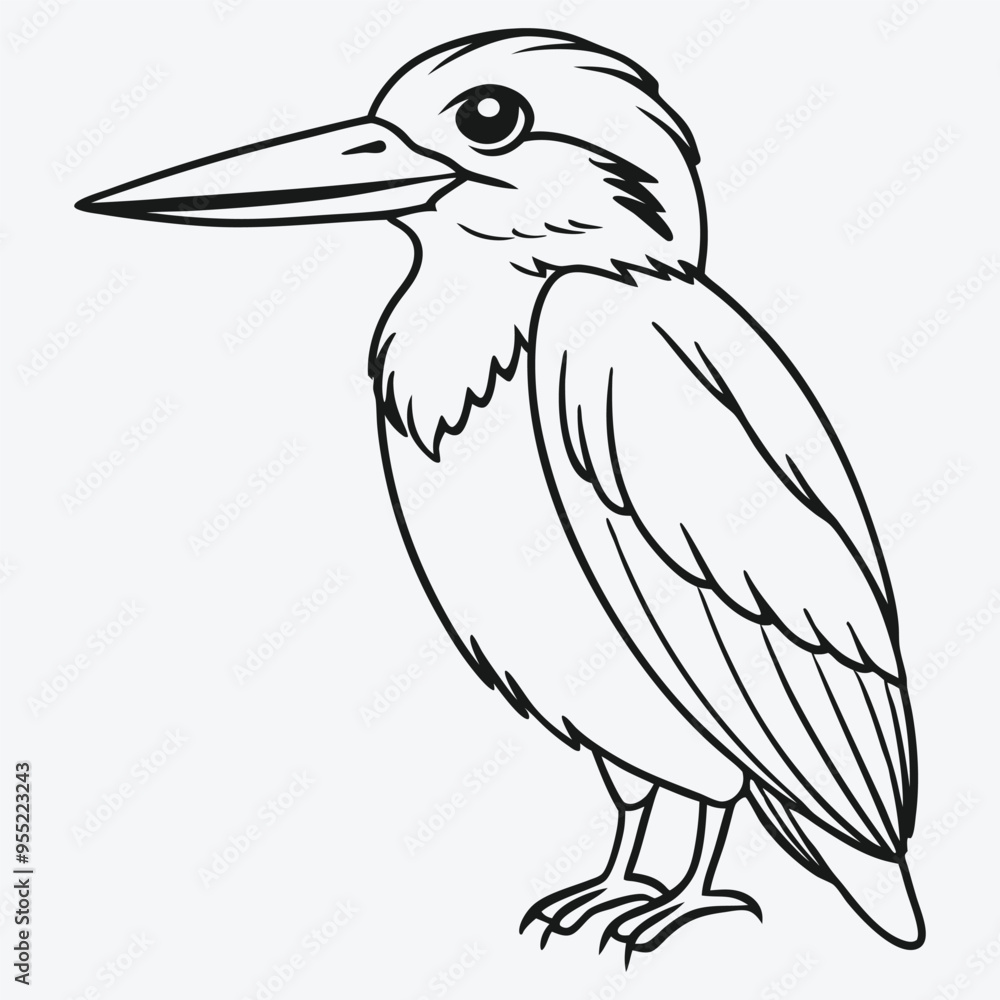 Fototapeta premium Art & Illustration kingfisher-bird standing