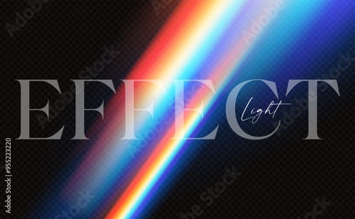 Rainbow light effect. Dispersion of beam. Sun light effect for immersion in atmosphere