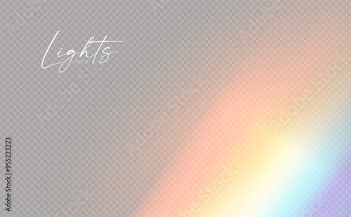 Rainbow light effect. Dispersion of beam. Sun light effect for immersion in atmosphere