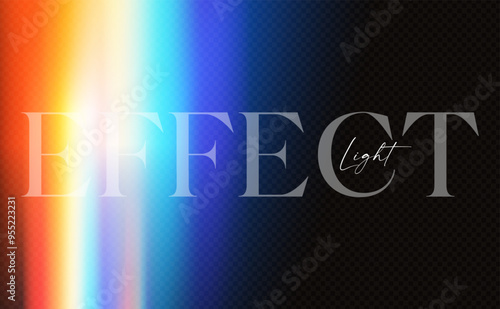 Rainbow light effect. Dispersion of beam. Sun light effect for immersion in atmosphere