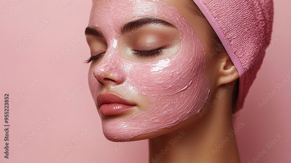 woman with closed eyes enjoying a rejuvenating spa treatment, her face covered in a white beauty mask, symbolizing relaxation, self-care, and the pursuit of youthful radiance woman with closed eyes enjoying a rejuvenating spa treatment, her face covered in a white beauty mask, symbolizing relaxation, self-care, and the pursuit of youthful radiance