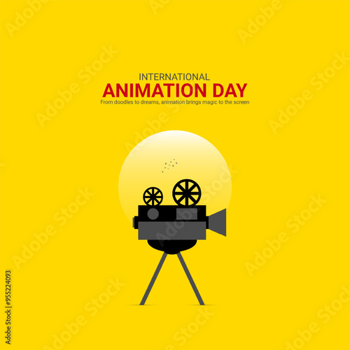 International animation day, animation day Creative design for social media post.